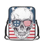 American Skull With Sunglasses Print Rectangular Crossbody Bag