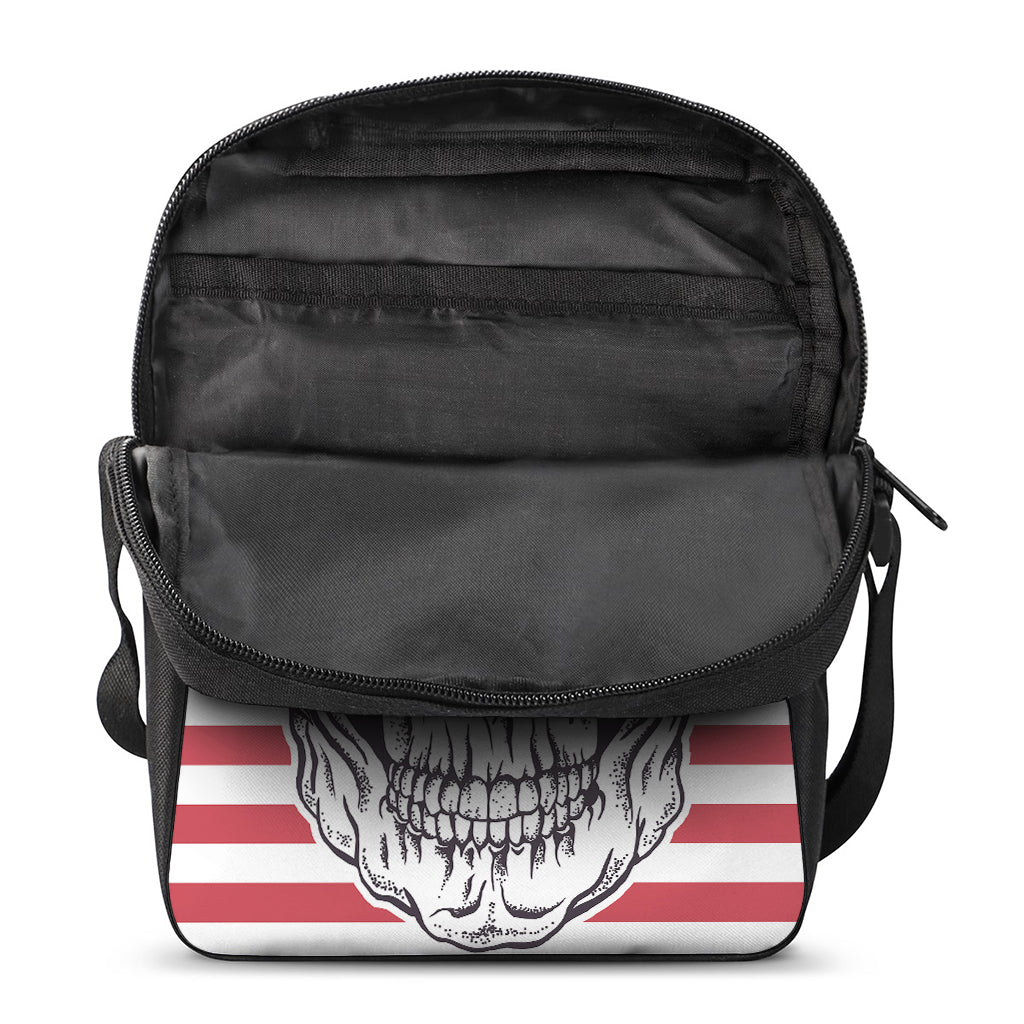 American Skull With Sunglasses Print Rectangular Crossbody Bag