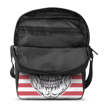 American Skull With Sunglasses Print Rectangular Crossbody Bag