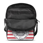American Skull With Sunglasses Print Rectangular Crossbody Bag