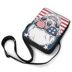 American Skull With Sunglasses Print Rectangular Crossbody Bag