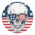 American Skull With Sunglasses Print Round Blanket