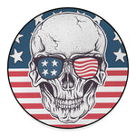 American Skull With Sunglasses Print Round Floor Mat