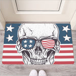 American Skull With Sunglasses Print Rubber Doormat