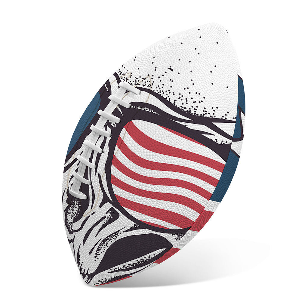 American Skull With Sunglasses Print Rugby Ball