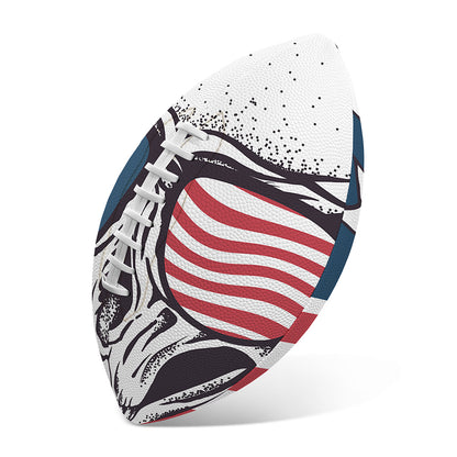 American Skull With Sunglasses Print Rugby Ball
