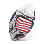 American Skull With Sunglasses Print Rugby Ball