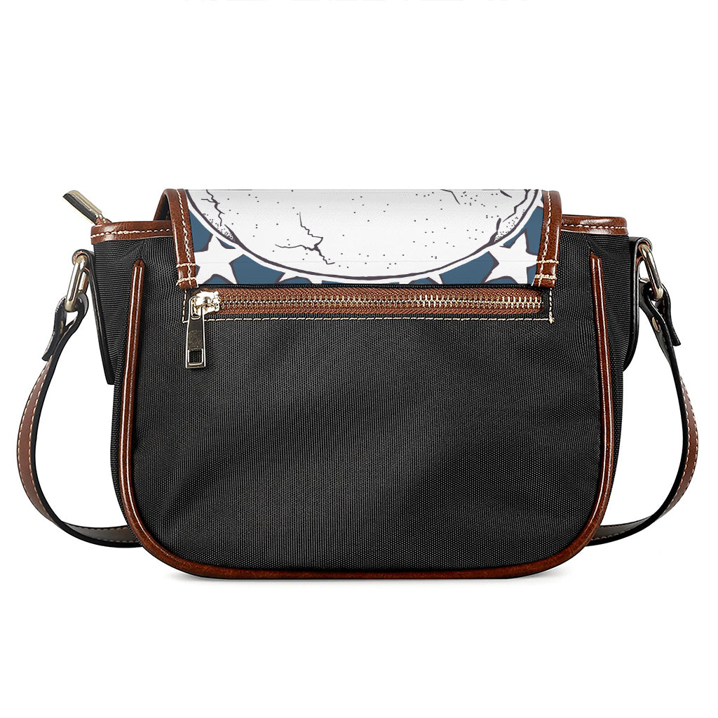 American Skull With Sunglasses Print Saddle Bag