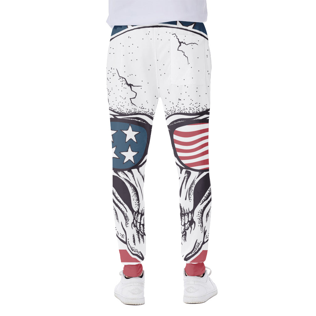 American Skull With Sunglasses Print Scuba Joggers