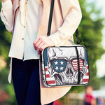 American Skull With Sunglasses Print Shoulder Strap Bible Bag
