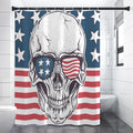 American Skull With Sunglasses Print Shower Curtain
