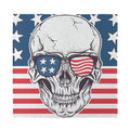 American Skull With Sunglasses Print Silk Bandana