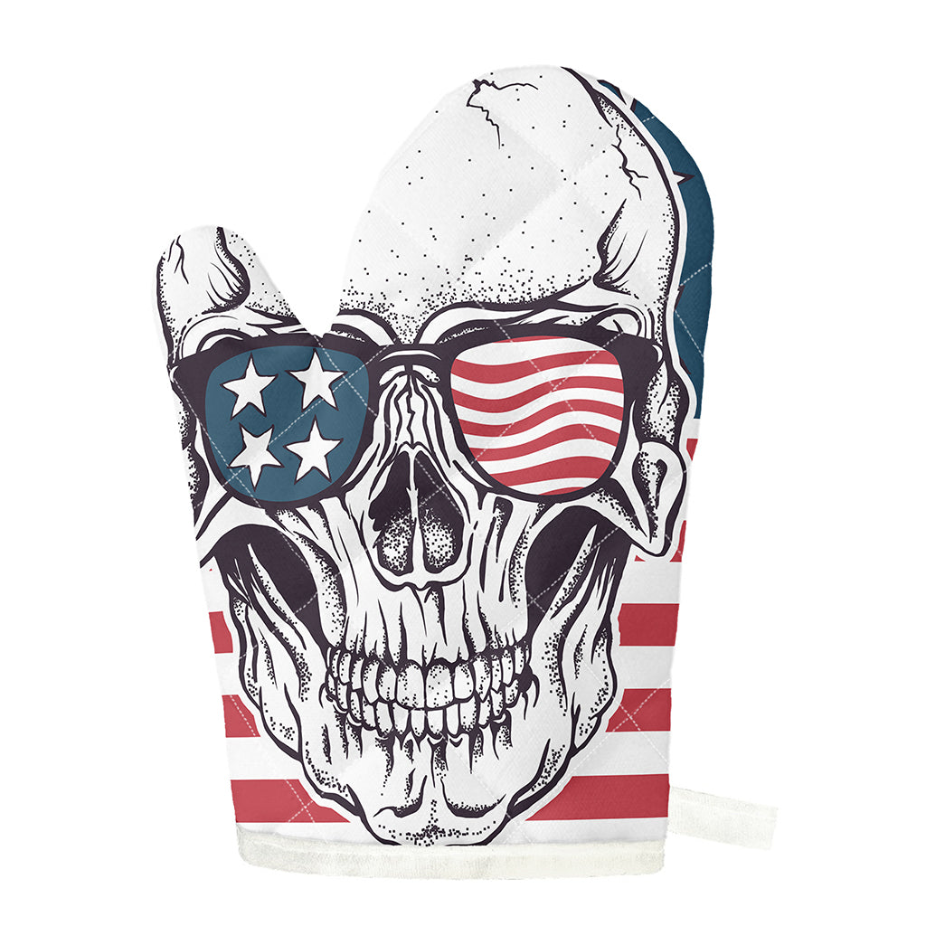American Skull With Sunglasses Print Single Oven Mitt