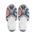 American Skull With Sunglasses Print Slippers