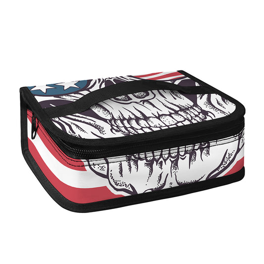 American Skull With Sunglasses Print Small Lunch Bag