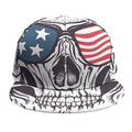 American Skull With Sunglasses Print Snapback Cap