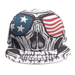 American Skull With Sunglasses Print Snapback Cap