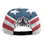 American Skull With Sunglasses Print Snapback Cap