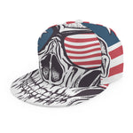 American Skull With Sunglasses Print Snapback Cap