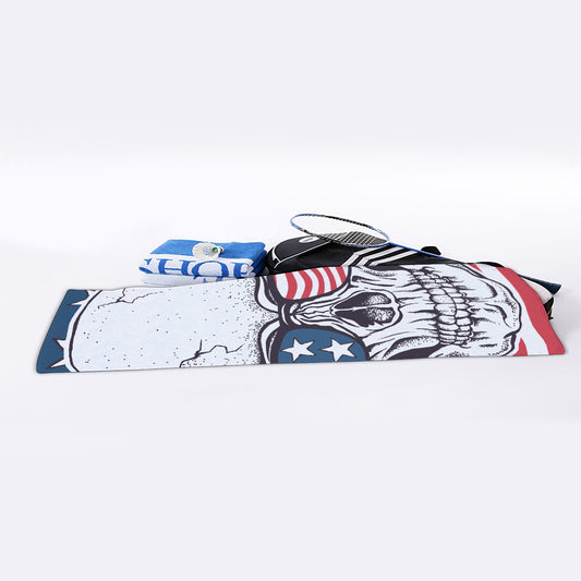 American Skull With Sunglasses Print Sports Towel