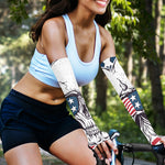 American Skull With Sunglasses Print Sun Protection Arm Sleeves