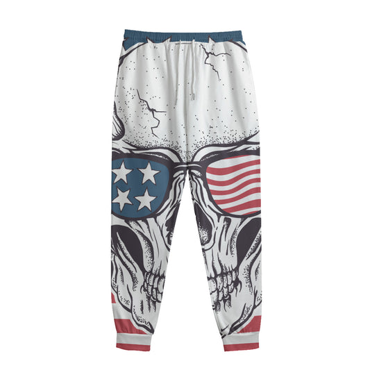 American Skull With Sunglasses Print Sweatpants