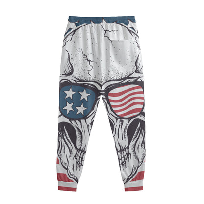 American Skull With Sunglasses Print Sweatpants