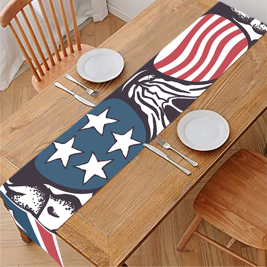 American Skull With Sunglasses Print Table Runner