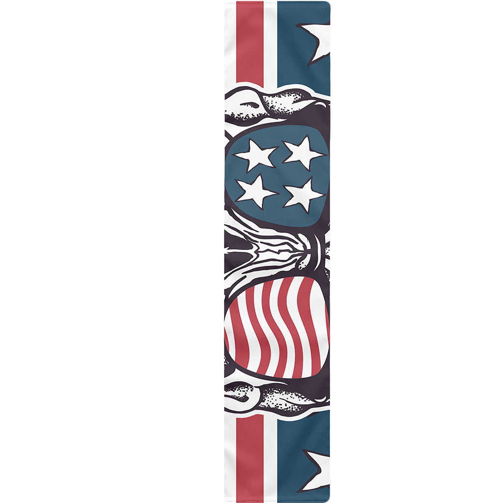 American Skull With Sunglasses Print Table Runner