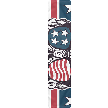 American Skull With Sunglasses Print Table Runner