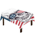 American Skull With Sunglasses Print Tablecloth