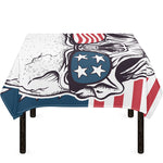American Skull With Sunglasses Print Tablecloth