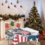American Skull With Sunglasses Print Tablecloth