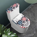 American Skull With Sunglasses Print Toilet Lid And Tank Cover Set