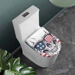 American Skull With Sunglasses Print Toilet Lid Cover