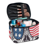 American Skull With Sunglasses Print Travel Makeup Bag
