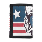 American Skull With Sunglasses Print Trifold Wallet