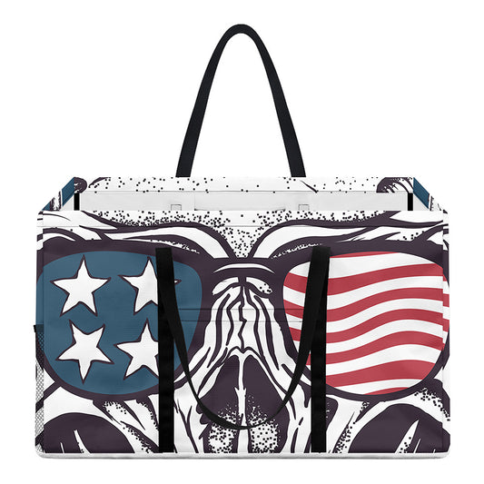American Skull With Sunglasses Print Utility Tote Bag