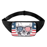 American Skull With Sunglasses Print Waist Bag
