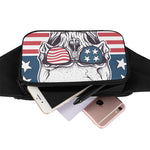 American Skull With Sunglasses Print Waist Bag