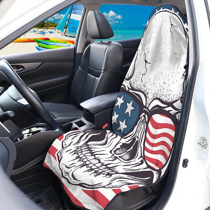 American Skull With Sunglasses Print Waterproof Car Seat Cover
