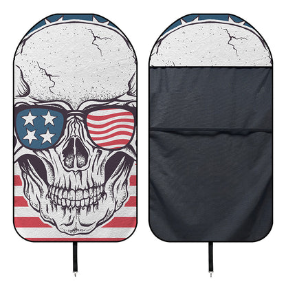 American Skull With Sunglasses Print Waterproof Car Seat Cover