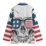 American Skull With Sunglasses Print Women's Blazer