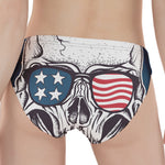 American Skull With Sunglasses Print Women's Panties