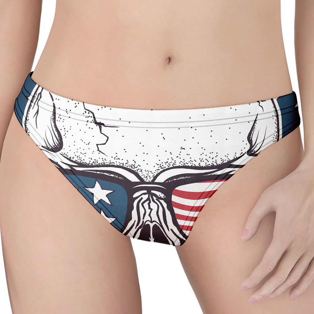 American Skull With Sunglasses Print Women's Thong