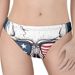 American Skull With Sunglasses Print Women's Thong