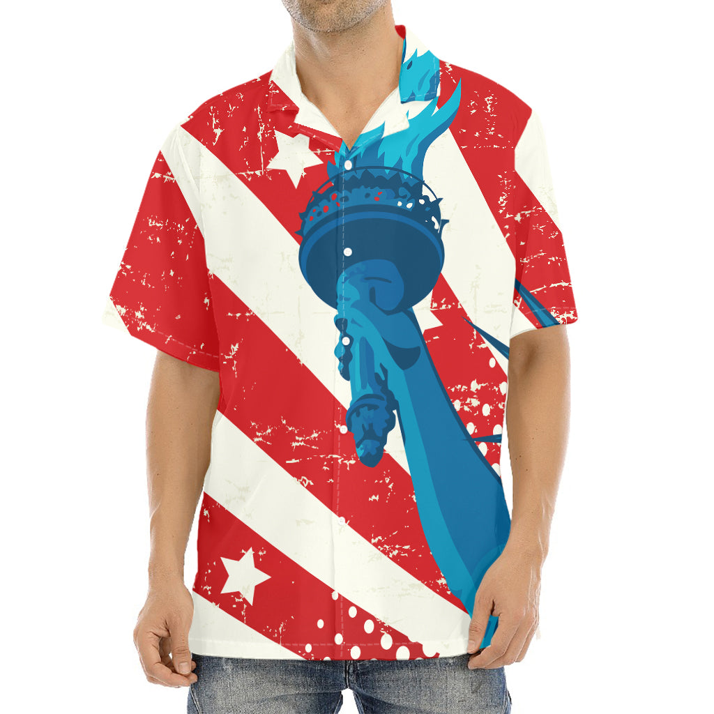 American Statue of Liberty Print Aloha Shirt