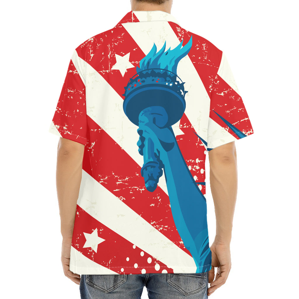 American Statue of Liberty Print Aloha Shirt