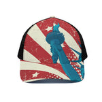 American Statue of Liberty Print Black Mesh Trucker Cap