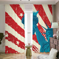 American Statue of Liberty Print Dimout Pencil Pleat Curtains